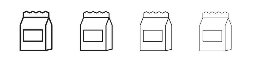 Paper bag icon outline vector for web ui. Editable stroke.