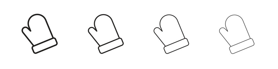 Oven mitt icon outline vector for web ui. Editable stroke.