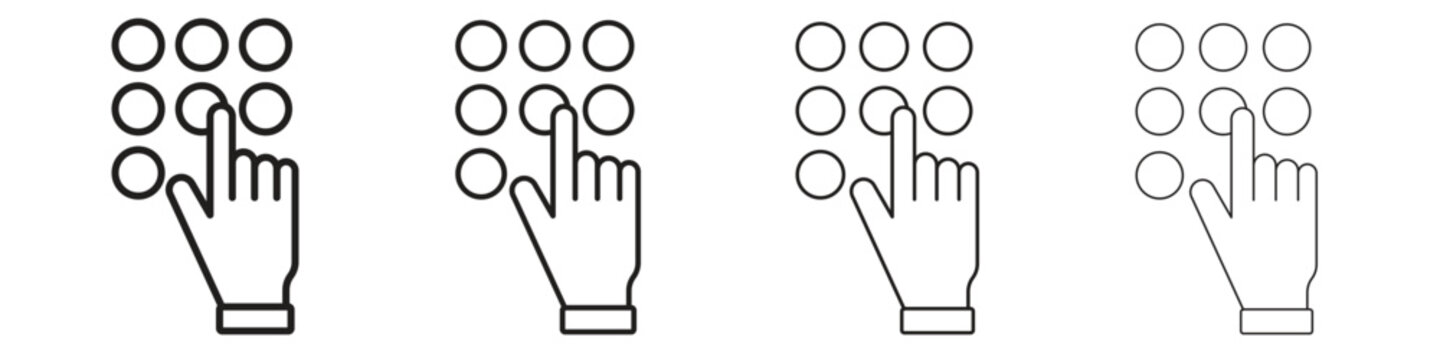 Keypad icon outline vector for web ui. Editable stroke.