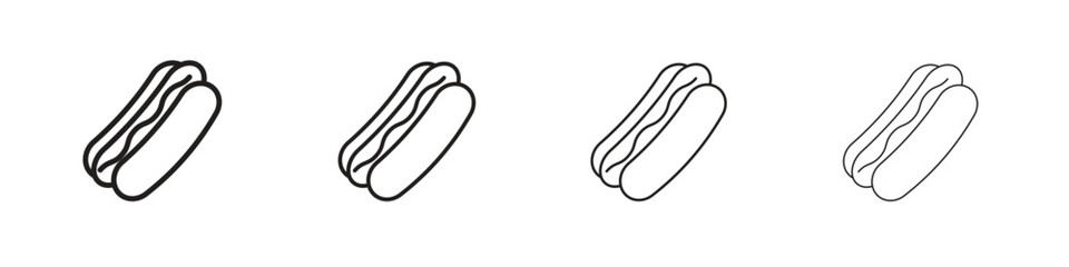 Hot dog icon outline vector for web ui. Editable stroke.