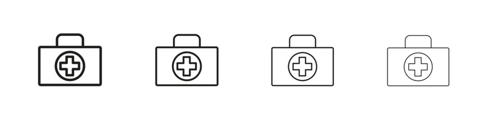 First aid icon outline vector for web ui. Editable stroke.