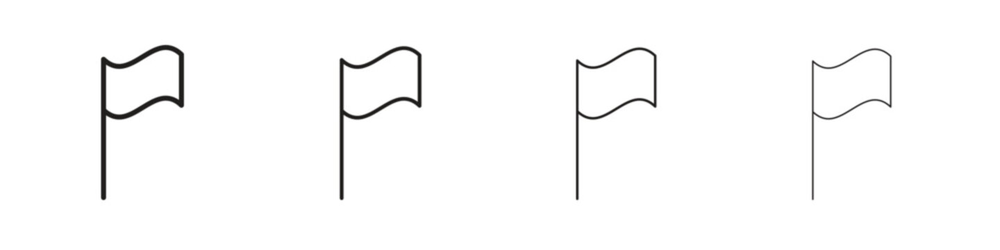 Flag icon outline vector for web ui. Editable stroke.