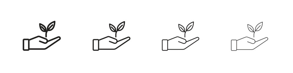 Eco-friendly icon outline vector for web ui. Editable stroke.