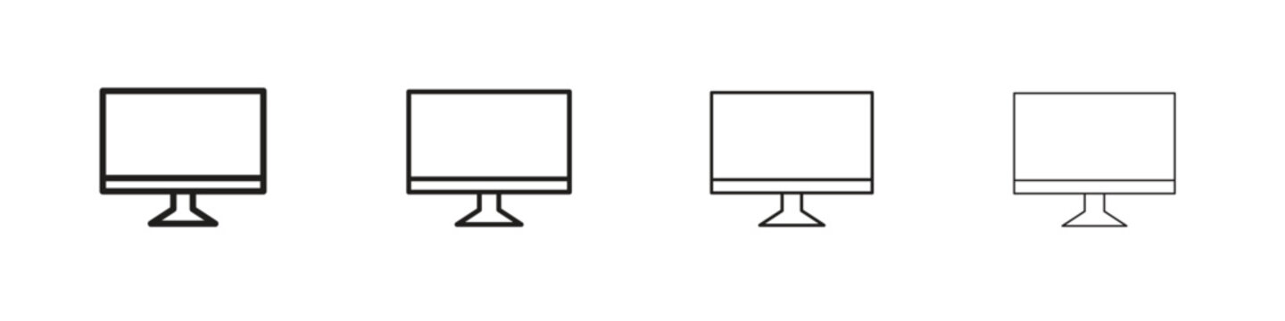 Desktop icon outline vector for web ui. Editable stroke.