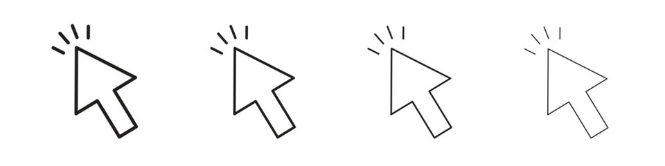 Click icon outline vector for web ui. Editable stroke.