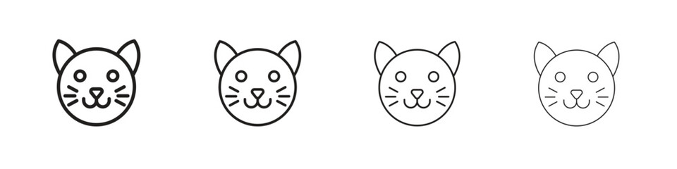 Cat icon outline vector for web ui. Editable stroke.