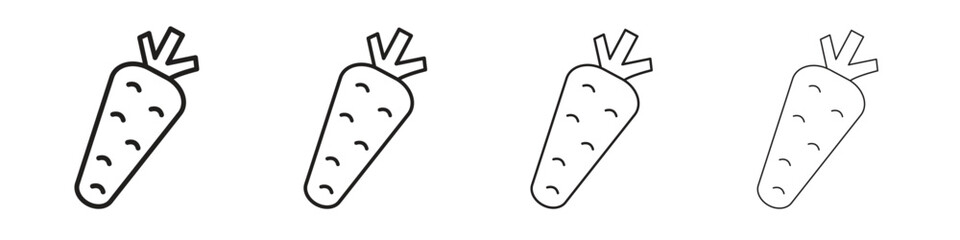 Carrot icon outline vector for web ui. Editable stroke.