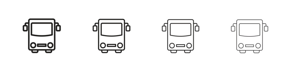 Bus icon outline vector for web ui. Editable stroke.