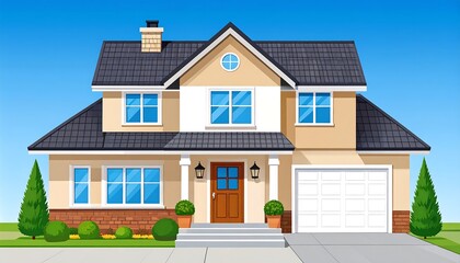 Suburban home illustration