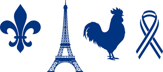 French emblem vector design: simple, elegant, patriotic concept for bastille day celebrations