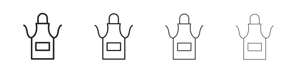 Obraz premium Apron icon outline vector for web ui. Editable stroke.