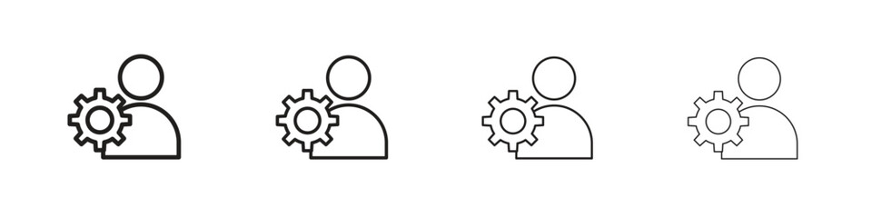 Account settings icon outline vector for web ui. Editable stroke.