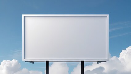 Fototapeta premium massive white billboard standing prominently, capturing attention with its clean, bright surface, ideal for advertising, announcements, or displaying key messages
