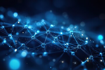 Obraz premium Digital network connections in futuristic technology concept