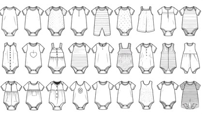 Baby clothing design sketches (1)