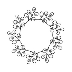 Spring wreath made of willow branches