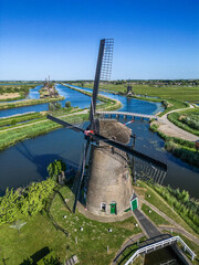 Unesco Werelderfgoed Kinderdijk Molens, Ancient Windmills in Kinderdijk in Netherlands, near Rotterdam