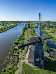 Unesco Werelderfgoed Kinderdijk Molens, Ancient Windmills in Kinderdijk in Netherlands, near Rotterdam