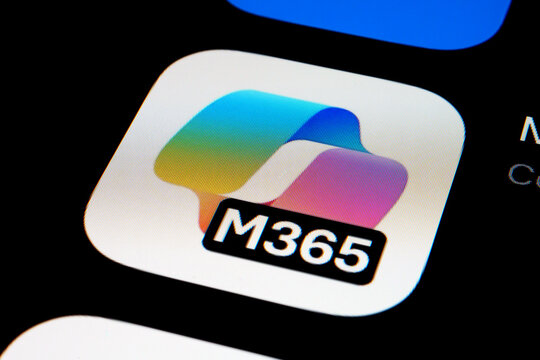Microsoft 365 logo on smartphone screen underscores importance of integrated cloud productivity and AI-driven office tools in digital transformation. Stafford, United Kingdom, September 11, 2025.
