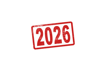 Red Rubber stamping that says '2026'