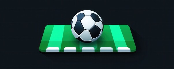 illustration of a soccer app icon with a ball on a field