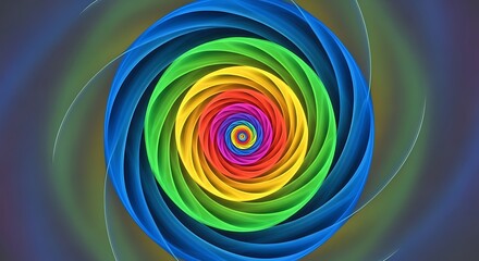 Vibrant rainbow vortex with hypnotic swirl effect and a mesmerizing colorful background