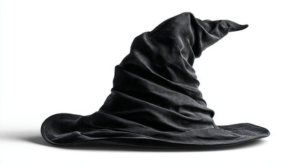 Mysterious black wizard hat casting a spell of enchantment and wonder for Halloween and fantasy themes