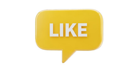 Yellow Like Speech Bubble with White Text.