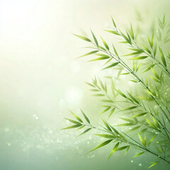 Naklejka premium green bamboo leaves