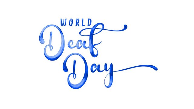 World deaf day text animation. Ideal for promoting awareness, events, or resources related to the global deaf community.