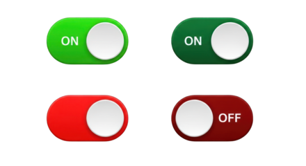 Colorful Toggle Switches with On and Off Indicators.