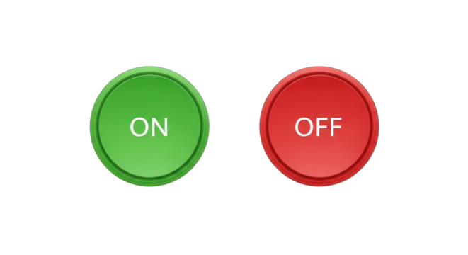 On and Off Buttons: Green and Red Control.