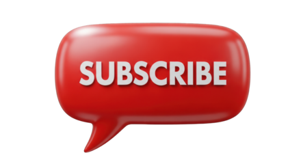 Red Subscribe Speech Bubble with White Text.