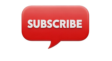 Red Subscribe Speech Bubble with White Text.