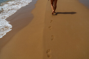 woman walking on the beach