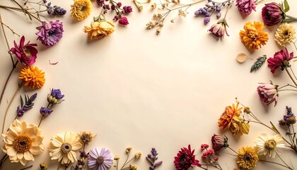 Dried flower arrangement on pale background