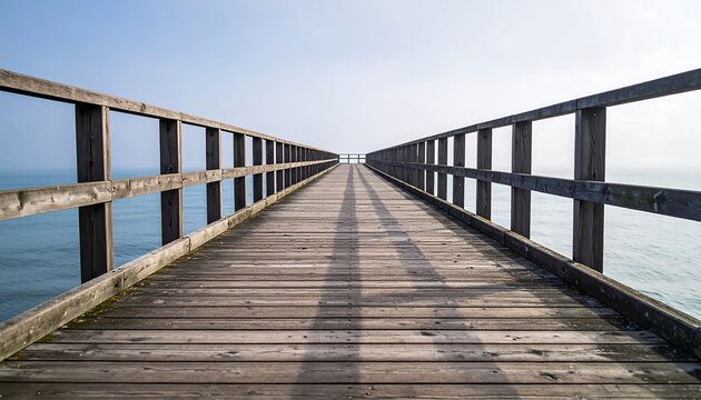 Wooden pier extending into a calm sea