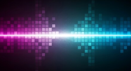 Fototapeta premium Abstract digital equalizer with pink and blue light for futuristic concept
