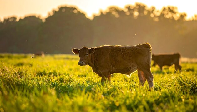 Cows grazing at sunset (1)