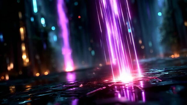 beautiful neon light glow with sparkle glowing in dark background 