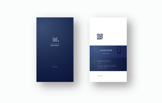 Minimalist Blue and White Business Card Design for Professionals
