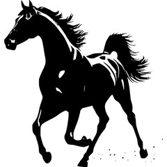 Black horse running silhouette vector image equestrian animal design