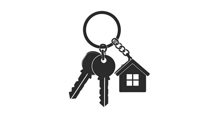 Keys and house keychain icon