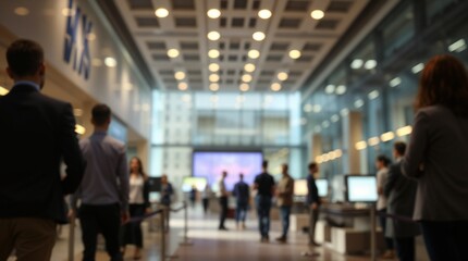 Business office with blurred people casual wear, with blurred background