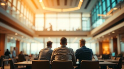 Business office with blurred people casual wear, with blurred background