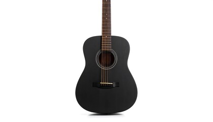 Black acoustic guitar, front view