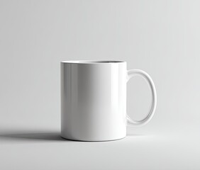 Fototapeta premium Empty white mug, plain, glossy finish