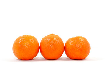 Oranges together isolated on white background closeup view