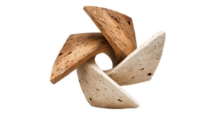 Modern decorative stone flower with exquisite shapes and neutral texture. Made in the style of minimalism with the effect of floating look, absolutely without shadows and reflections, without support 