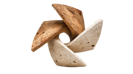 Modern decorative stone flower with exquisite shapes and neutral texture. Made in the style of minimalism with the effect of floating look, absolutely without shadows and reflections, without support 